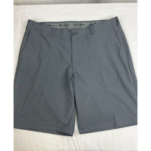 Men’s Ben Hogan Flat Front Stretch Striped Casual Golf Shorts Size 38 Gray EUC